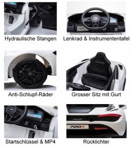 Elektro- Kinderauto McLaren 720s Details